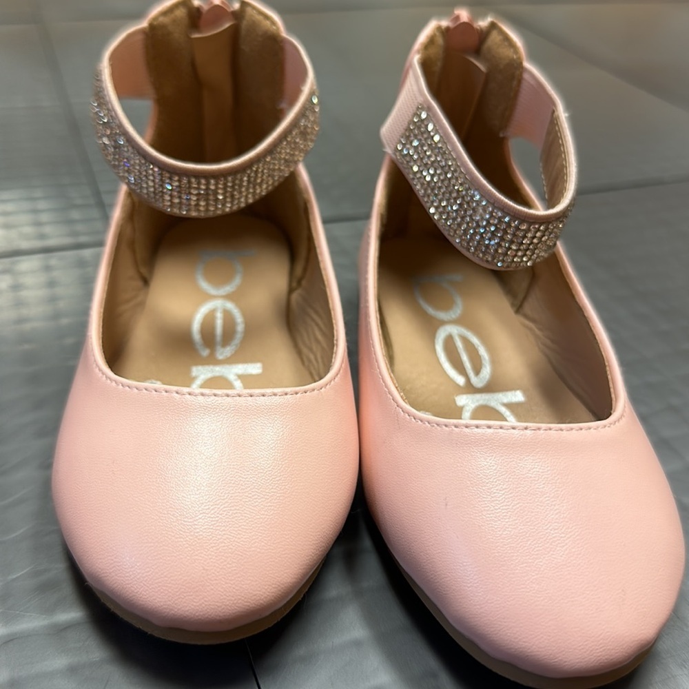 BEBE GIRLS PINK RHINESTONE DRESS SHOES FLATS SIZE 8 - Picture 3 of 7